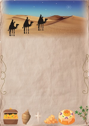 fondo miniatura carta del anyo - Los Reyes Magos Escriben