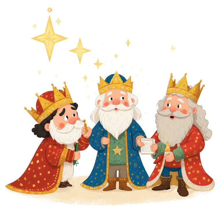 los tres Reyes de Navidad
